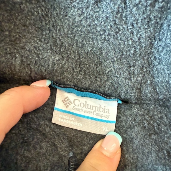 Columbia Vest Men's XL Charcoal Gray Fleece Full Zip-Up Front w/ Zipper Pockets - Picture 3 of 7